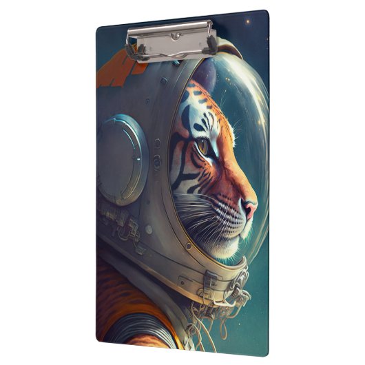 Schattige Tiger Astronaut Klembord (Links)