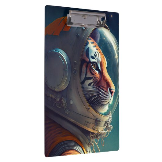 Schattige Tiger Astronaut Klembord (Rechts)