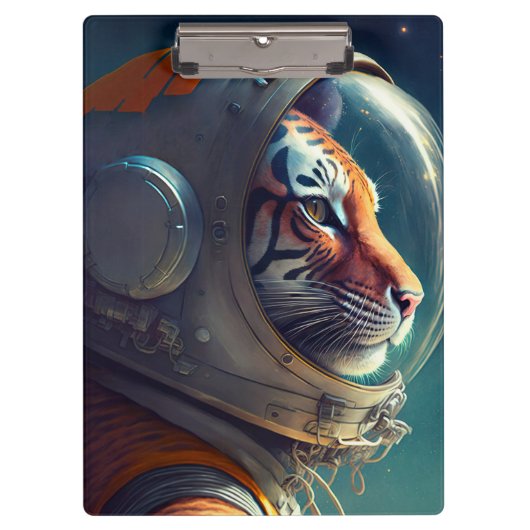 Schattige Tiger Astronaut Klembord (Voorkant)