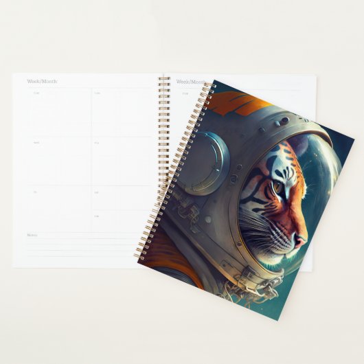 Schattige Tiger Astronaut Planner (Display)