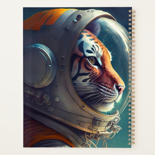 Schattige Tiger Astronaut Planner (Achterkant)