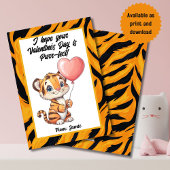 Schattige Tiger Cub Valentijn's Day Kaart