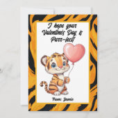 Schattige Tiger Cub Valentijn's Day Kaart (Voorkant)
