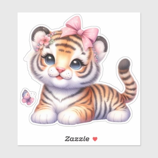 Schattige! Tiger Custom Cut Scrapbooking Sticker (Vel)