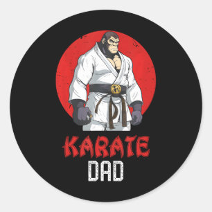 Schattige Tiger Karate Papa Grappig Martial Arts S Ronde Sticker
