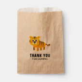 Schattige Tiger Kids Verjaardagsfeestje Bedankzakje (Voorkant)