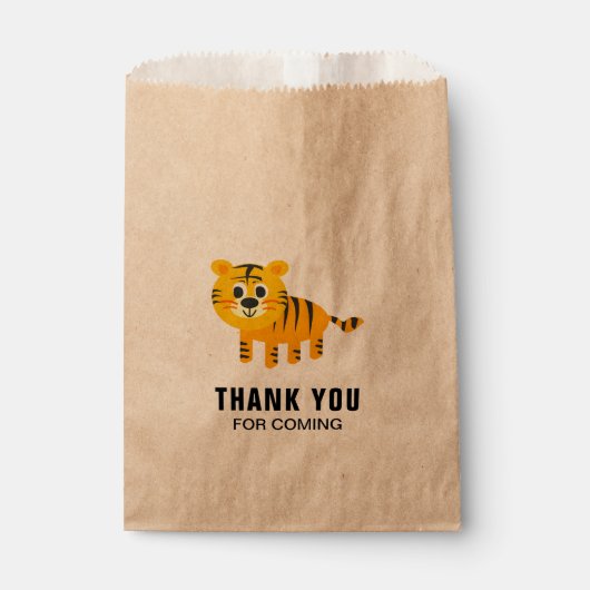 Schattige Tiger Kids Verjaardagsfeestje Bedankzakje (Voorkant)