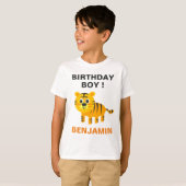 Schattige Tiger Kids Verjaardagsfeestje T-shirt (Voorkant volledig)