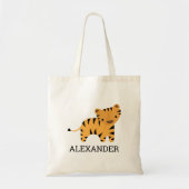 Schattige Tiger-Kinderen - Gepersonaliseerd Tote Bag (Voorkant)