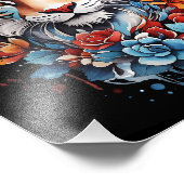 Schattige Tiger Poster | Artistieke Bloemtijger (Hoek)