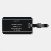 Schattige Tiger Sinaasappel Bagagelabel (Achterkant horizontaal)