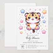 Schattige Tijger Baby shower Kaart (Voorkant / Achterkant)