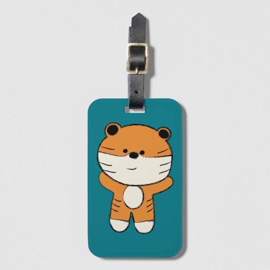Schattige tijger bagagelabel (Voorkant (verticaal))