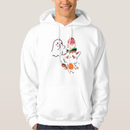 Schattige tijger balanceert parfait en kersengeest hoodie