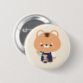 Schattige Tijger Barista Ronde Button 5,7 Cm (Voorkant /achterkant)