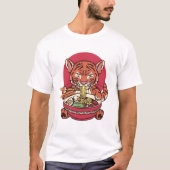 Schattige tijger die ramen eet t-shirt (Voorkant)