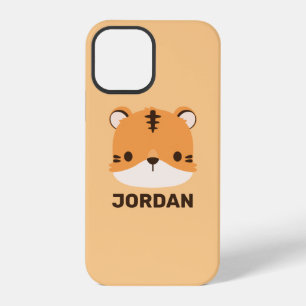 Schattige Tijger met Gepersonaliseerde Naam iPhone 12 Pro Hoesje