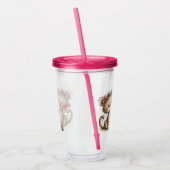 Schattige Tijger met Hart Dessert  Acryl Drinkbeker (Links)