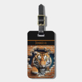 Schattige Tijger Oranje  Bagagelabel (Voorkant verticaal)