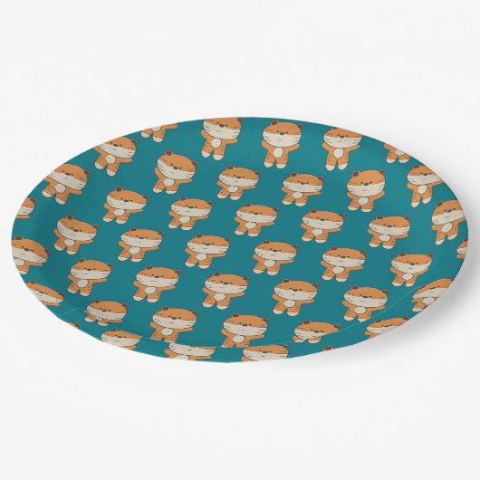 Schattige tijger papieren bordje (Gekanteld)