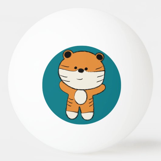 Schattige tijger pingpongbal (Voorkant)