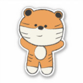Schattige tijger sticker (Voorkant)