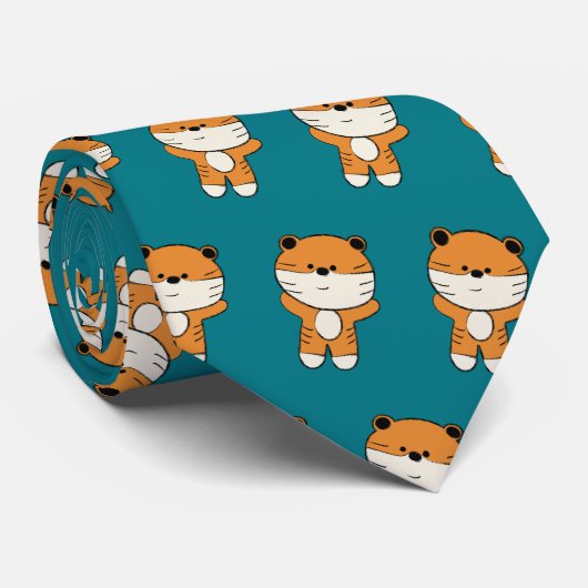 Schattige tijger stropdas (Opgerold)