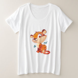 Schattige Tijger Wees Cool Cartoon Grote Maat T-shirt