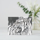 schattige tijgerdierenvrienden briefkaart (Staand voorkant)