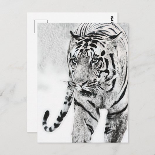 schattige tijgerdierenvrienden briefkaart (Voorkant / Achterkant)