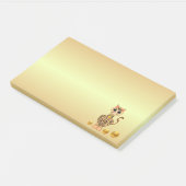 Schattige Tijgerkat Cartoon op Goud Post-it® Notes (Schuin)