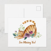 Schattige Tijgerkat Mist Jou Briefkaart (Voorkant / Achterkant)