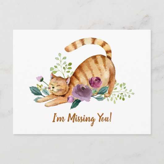 Schattige Tijgerkat Mist Jou Briefkaart (Voorkant)
