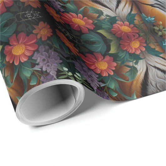 Schattige tijgerkoppel in het bos cadeaupapier (Rol Hoek)