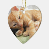 Schattige Tijgerstreep Kittens Keramisch Ornament (Links)