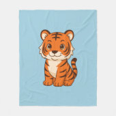 Schattige Tijgerwelp op Blauw Fleece Deken (Voorkant)