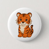Schattige Tijgerwelp Ronde Button 5,7 Cm (Voorkant)