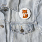 Schattige Tijgerwelp Ronde Button 5,7 Cm (In situ)