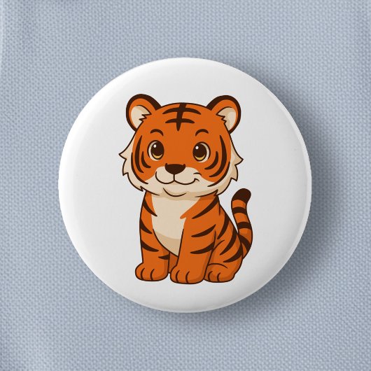 Schattige Tijgerwelp Ronde Button 5,7 Cm