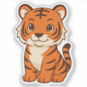 Schattige Tijgerwelp Sticker (Voorkant)