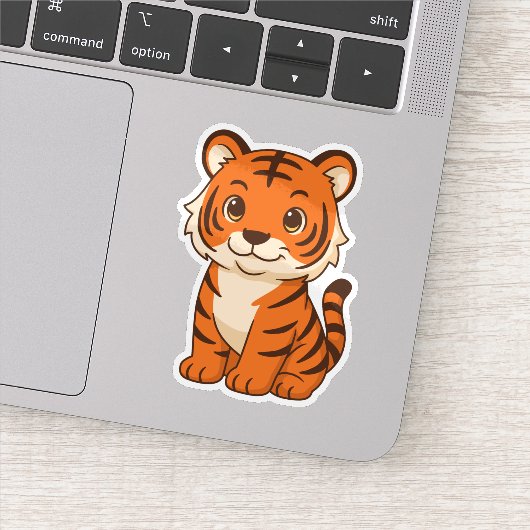Schattige Tijgerwelp Sticker (Detail)