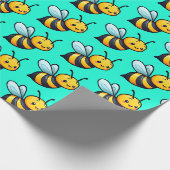 Schattige Tiny Cartoon geel bijenpatroon Cadeaupapier (Hoek)