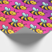 Schattige Tiny Cartoon geel bijenpatroon Cadeaupapier (Hoek)