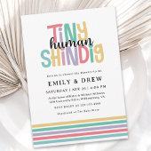 Schattige Tiny Human Shindig Paar Baby shower Kaart