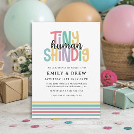 Schattige Tiny Human Shindig Paar Baby shower Kaart