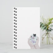 Schattige Tiny Newborn Puppy Stationery Briefpapier (Staand voorkant)