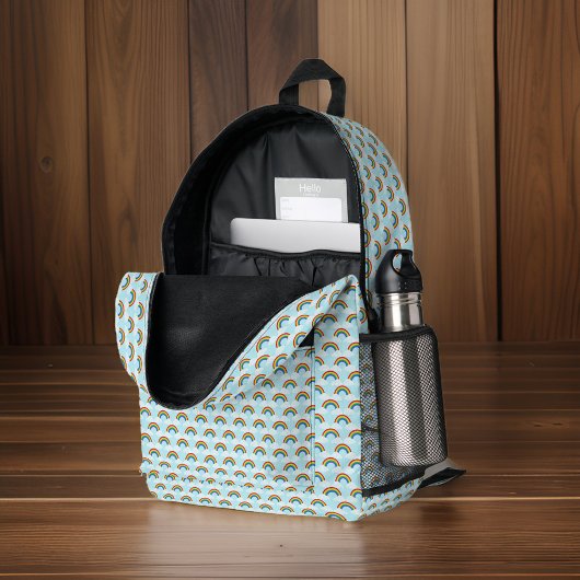 Schattige Tiny Rainbow Pattern op Blue Sky Bedrukte Rugzak