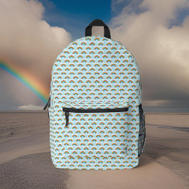 Schattige Tiny Rainbow Pattern op Blue Sky Bedrukte Rugzak