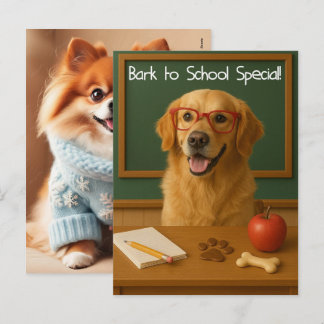 Schattige tips voor honden voor het nieuwe schoolj feestdagenkaart