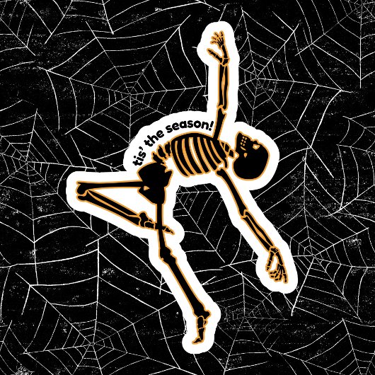 Schattige Tis' Het Seizoen Halloween Dancing Skele Sticker